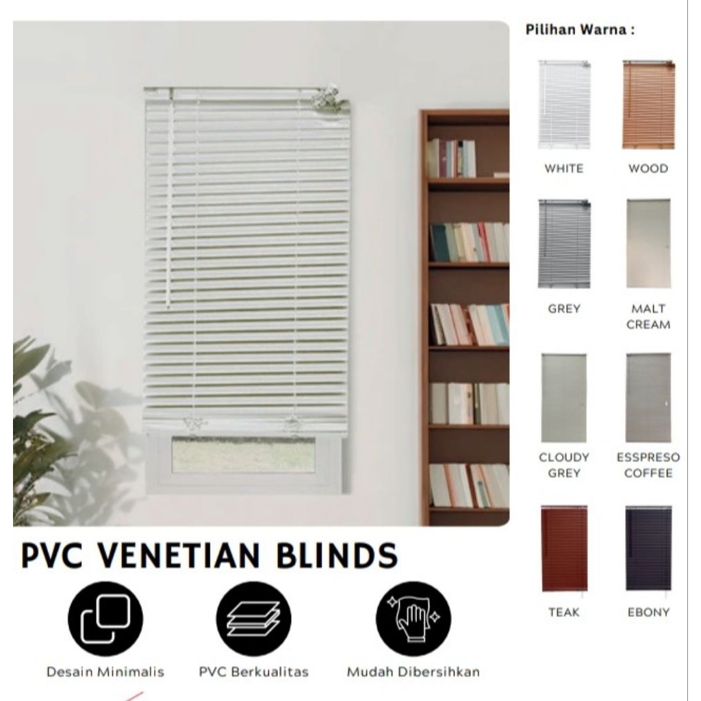 Tirai Gulung Venetian Blind Tirai Jendela Gulung Pvc - Forhom