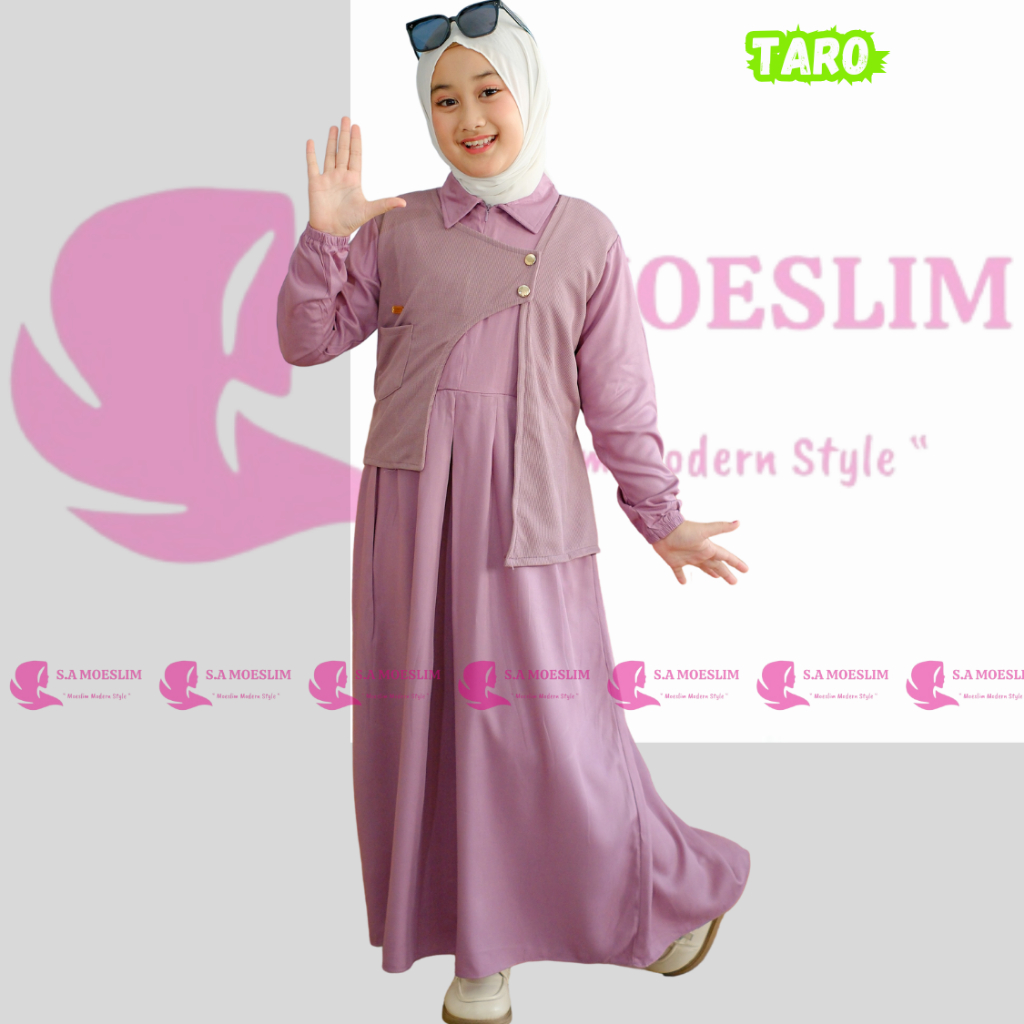 Afifah Dress Gamis Anak Terbaru 2025 Gamis Anak Bahan Rayon Twill Mix Knit Premium  Gamis Anak Kekin