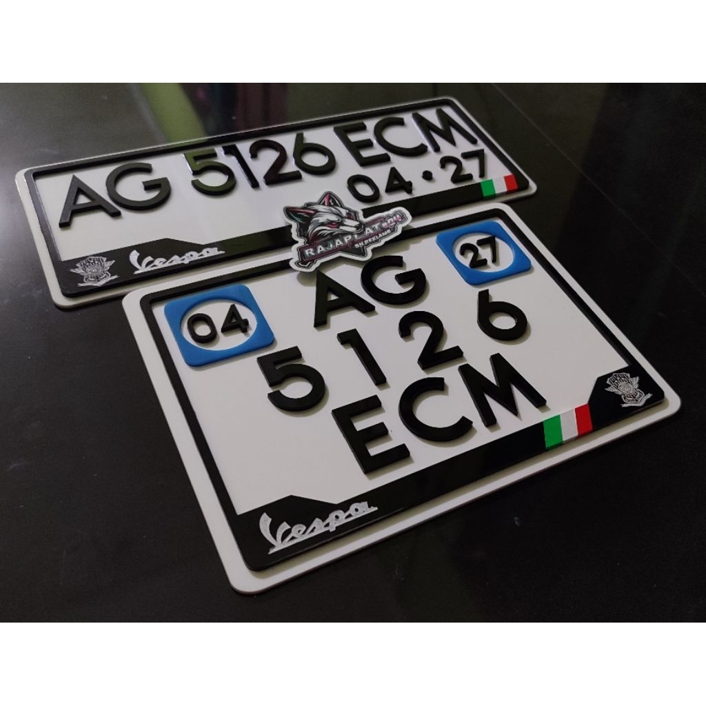 AKRILIK PLAT NOMOR 3D VESPA MATIC