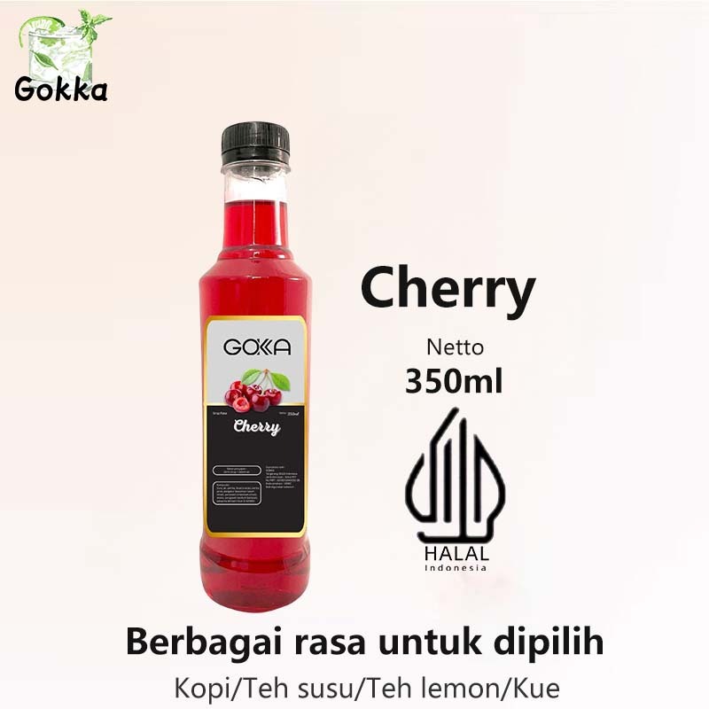 

Gokka Cherry Sirup 350ml - Delicious Cherry Flavor Syrup / Sirup Cherry