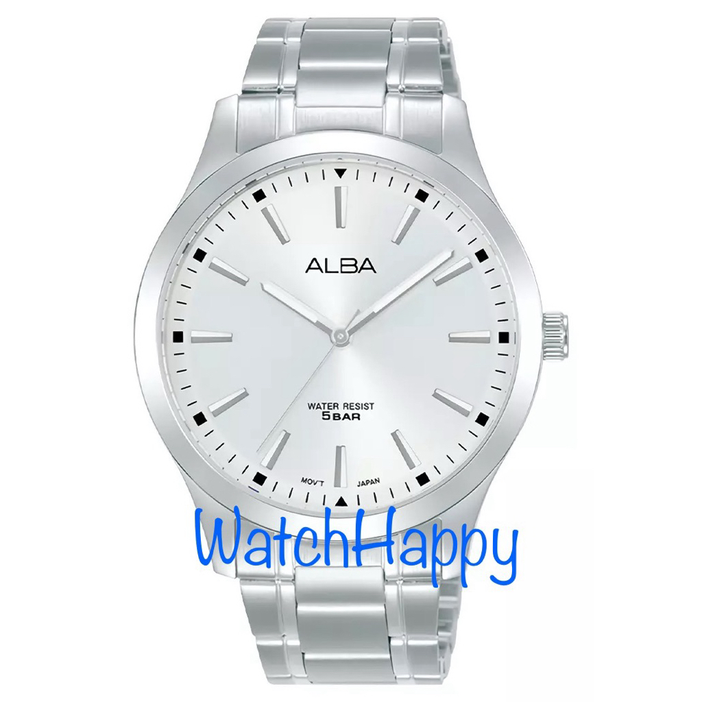JAM TANGAN ANALOG PRIA ALBA ARX017X1 / ARX017 / ARX017X CLASSIC SILVER DIAL QUARTZ MOVEMENT STAINLES