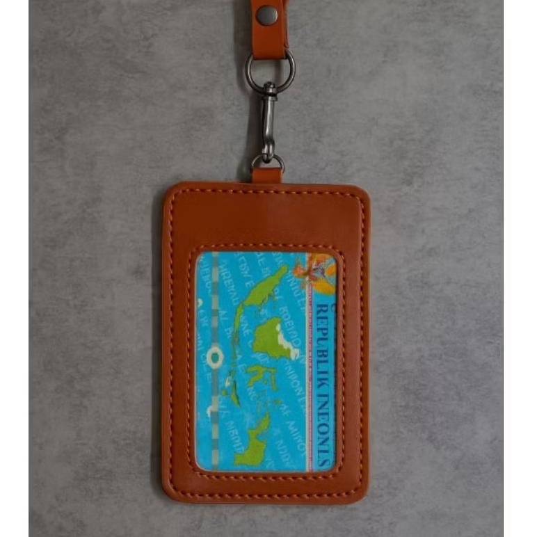 

Name Tag ID Card Kulit 2 Slot + Tali Lanyard | Elegan untuk Guru, Karyawan & Mahasiswa