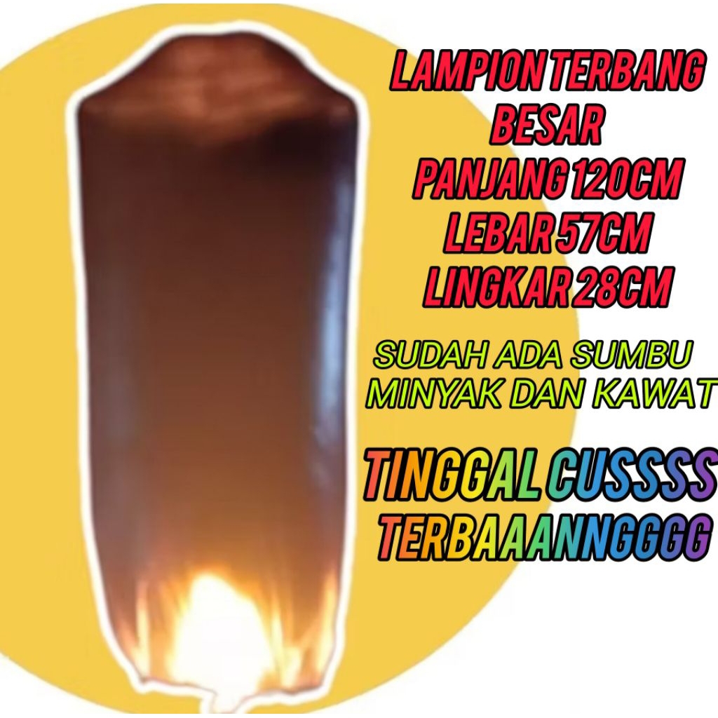 Gratis Sumbu + Minyak Mainan Tradisional Lampion Terbang besar / Lampion Terbang jumbo / Lampion Pla