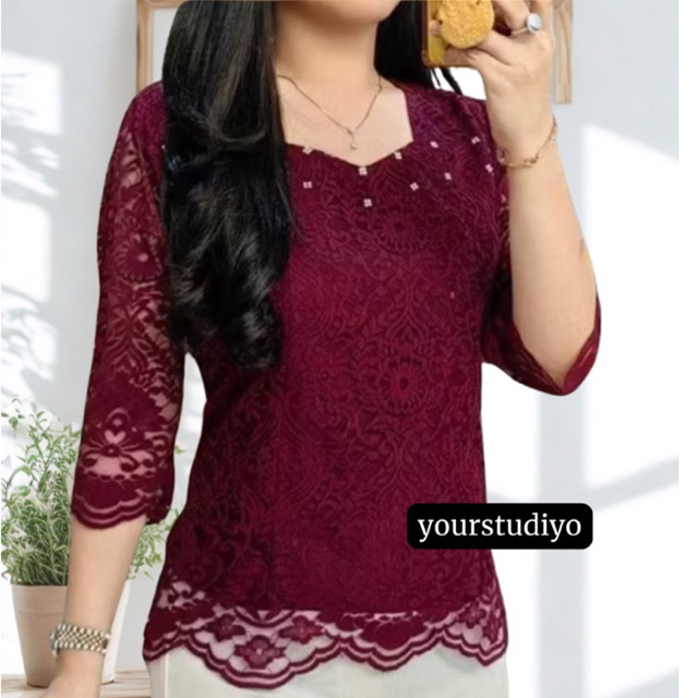 BLUS KEBAYA, BLUS BROKAT, BLUS KEBAYA WANITA, BLOUSE KEBAYA BROKAT, ATASAN BROKAT