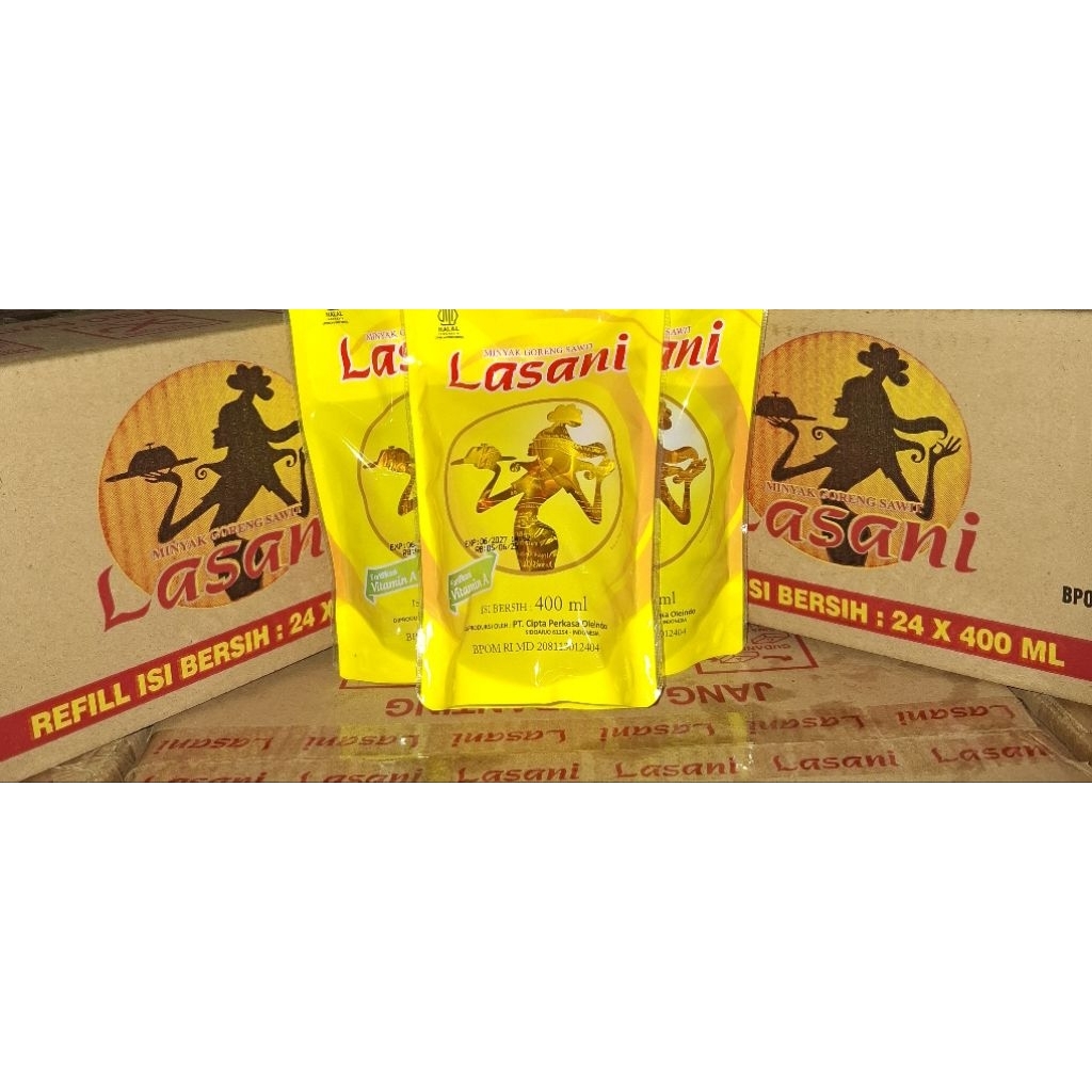 

minyak goreng 400ml kemasan reffil lasani 6pcs