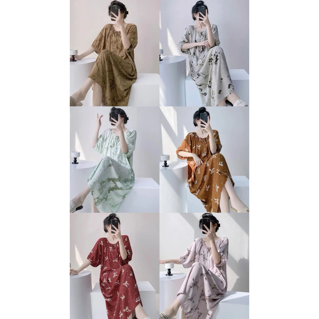 dress rayon daster midi/daster payung /daster rayon/dress midi
