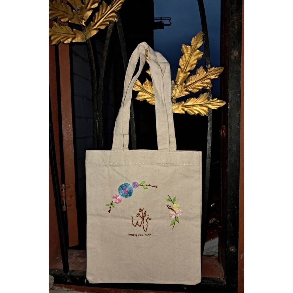 Tas kanvas 25 x 30 / Pouch zipper custom hiasan sulaman