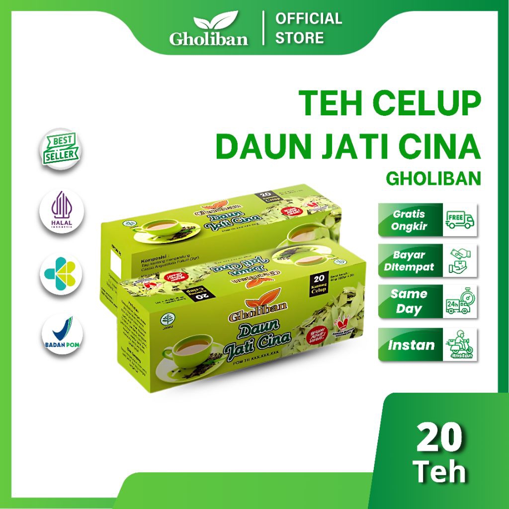 

Gholiban Teh Celup Daun Jati Cina 20 Teh Herbal Alami untuk Pencernaan dan Diet Alami