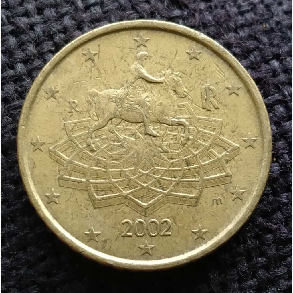 Koin Euro Italia 50 Cents tahun acak