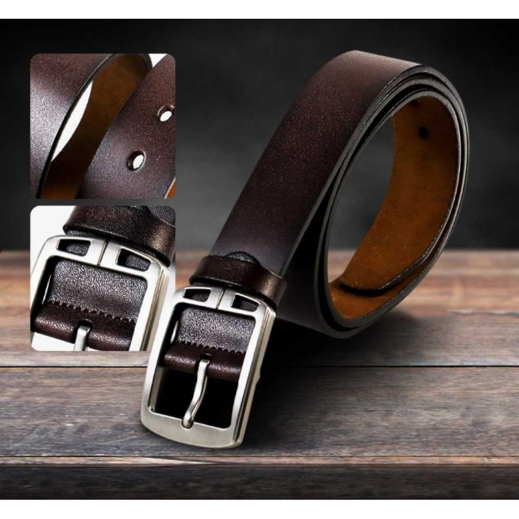 Ikat Pinggang Pria Bahan Kulit Desain Vintage 1.25M Hiro Gesper - H10