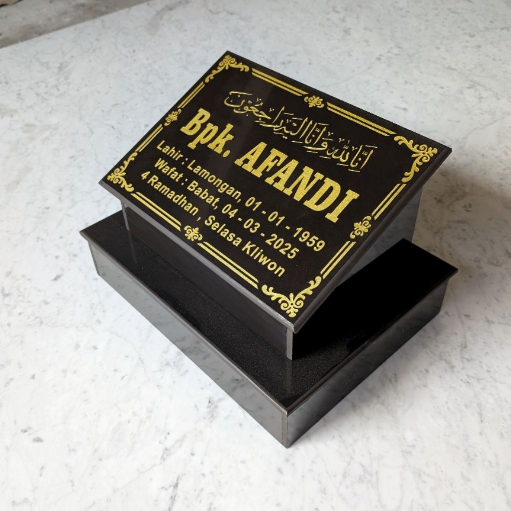 Seni Marmer - Dudukan Batu Nisan Makam Granit 40x30 Cm