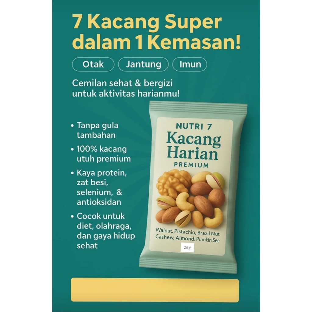 

NUTRI 7 || Kacang Harian || Aneka Kacang || Kacang Premium || Campuran 7 Jenis Kacang || Nutrisi Tubuh || Kacang Sehat