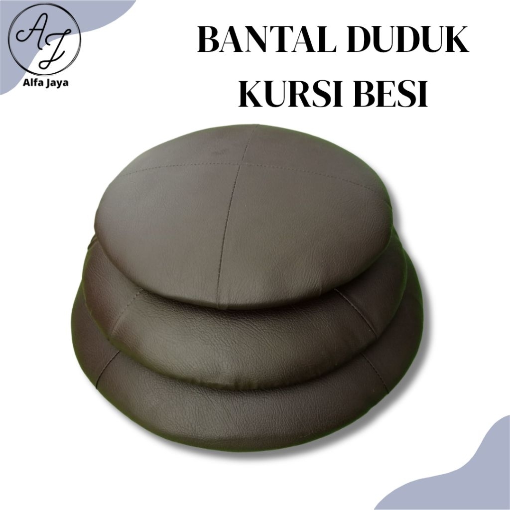 BANTAL DUDUK KURSI BESI / KURSI KAYU DILENGKAPI TRIPLEK TEBAL 1CM TEBAL BUSA 4CM - KAIN KULIT SINTET