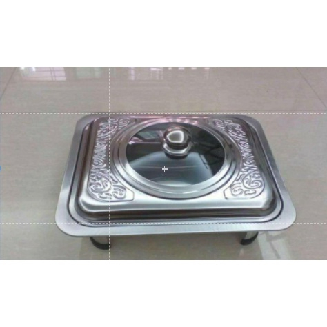 [Satuan] [Tutup Kombinasi] Prasmanan Set Wadah Saji-Stainless Steel Bentuk Persegi