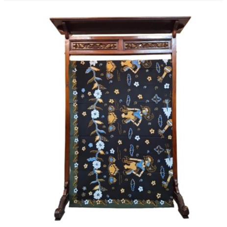 BATIK SALMA Bandung Kain Batik Tulis Motif Wayang Bahan Katun Premium Warna Hitam Elegan Panjang 2 M