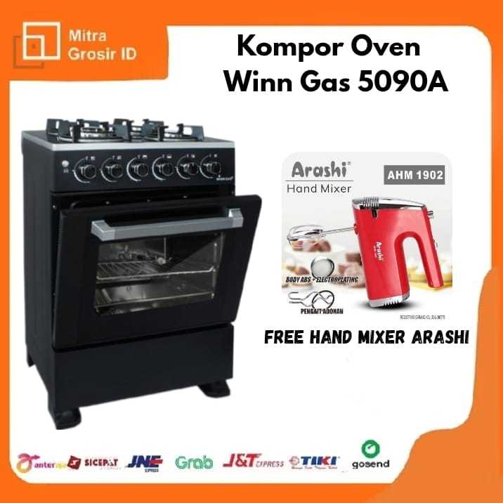 Kompor + Oven Winn Gas 4 Tungku W 5090A / Kompor Freestanding 4 Tungku + Oven TERBARU FREE HAND MIXE