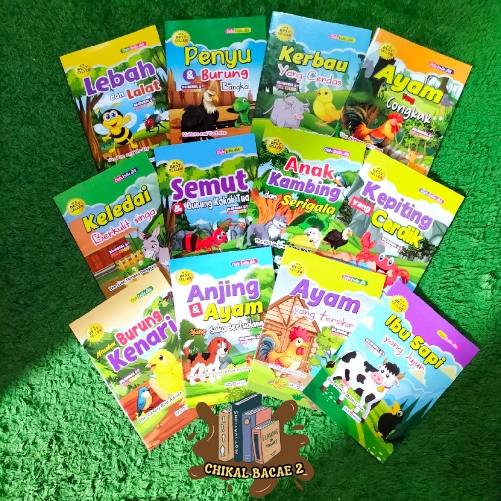PAKET ISI 12 BUKU CERITA ANAK DAN DONGENG LEBAH DAN LALAT PENYU KERBAU YANG CERDAS AYAM CONGKAK KELE