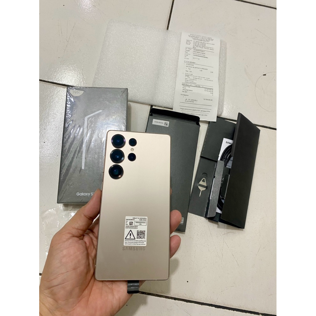samsung s25 Ultra 12/256, beli 3 juli 2025 di erafone, ada nota pembelian erafone