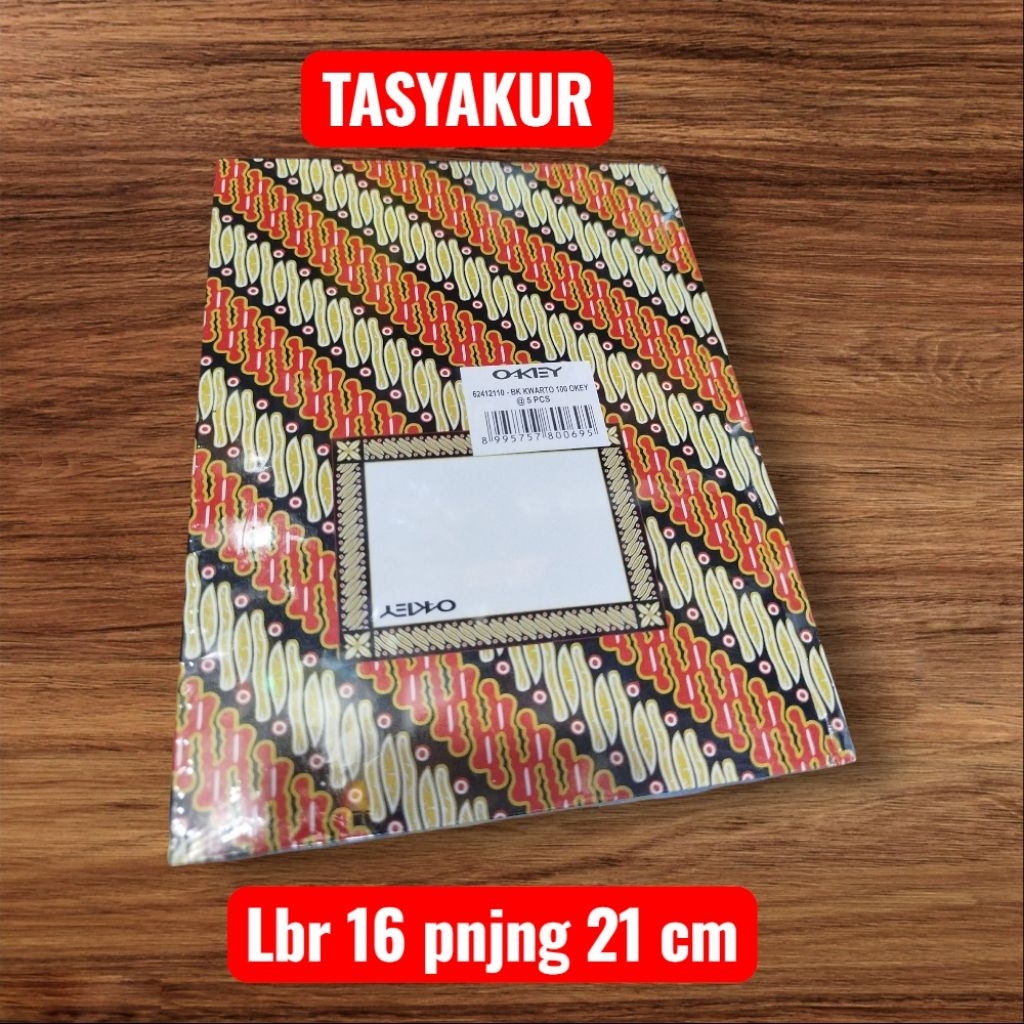 

BUKU OKTAVO okay hard cover 100 lembar/lebar 16 / panjang 21 cm