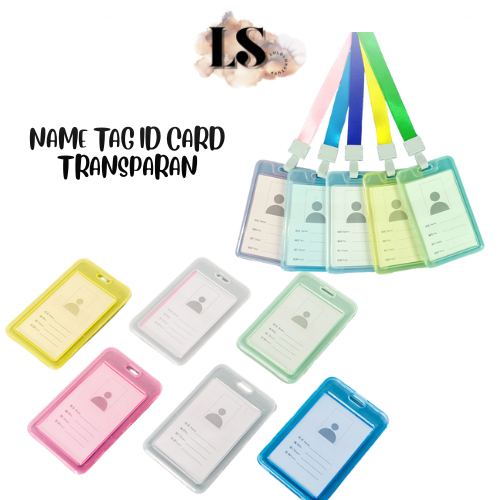 

LS - NAME TAG ID CARD TRANSPARAN H635 GANTUNGAN KARTU NAMA PLASTIK VERTICAL LAYARD POTRAIT MOTIF POLOS TANDA PENGENAL BENING HORIZONTAL
