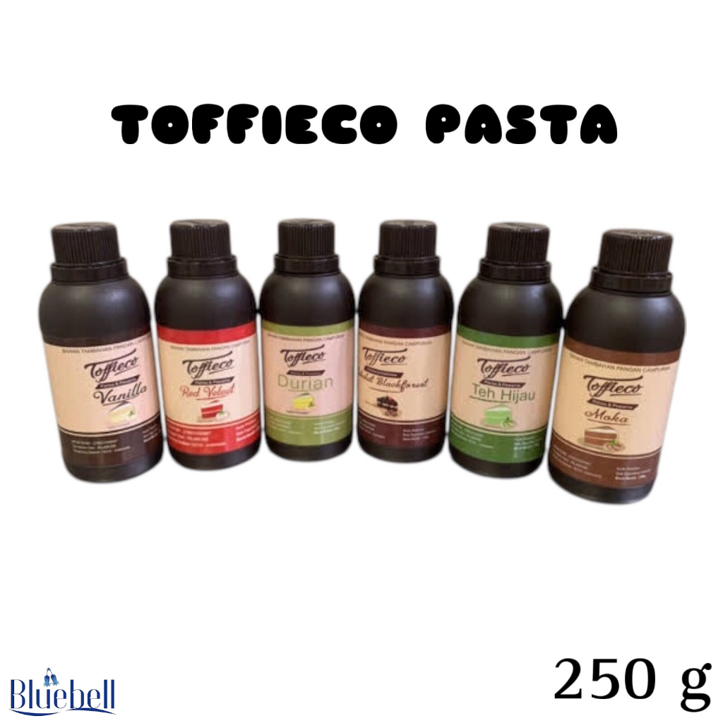 

Toffieco Pasta 250g Perisa dan Pewarna Blackforest Coklat Moka Pandan Rum Vanilla Butter