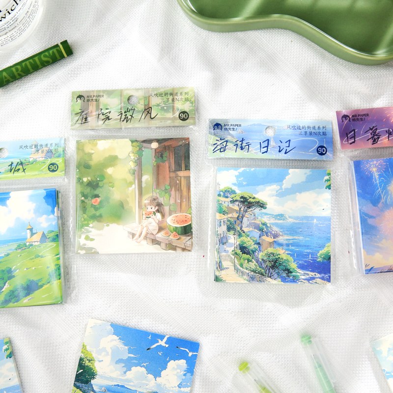 

(5M22) 90 Lembar Kertas Hias Sticky Notes Seri Jalanan Tertiup Angin Untuk Dekorasi Scrapbook Bullet Journal Diary Jurnal Retro Vintage