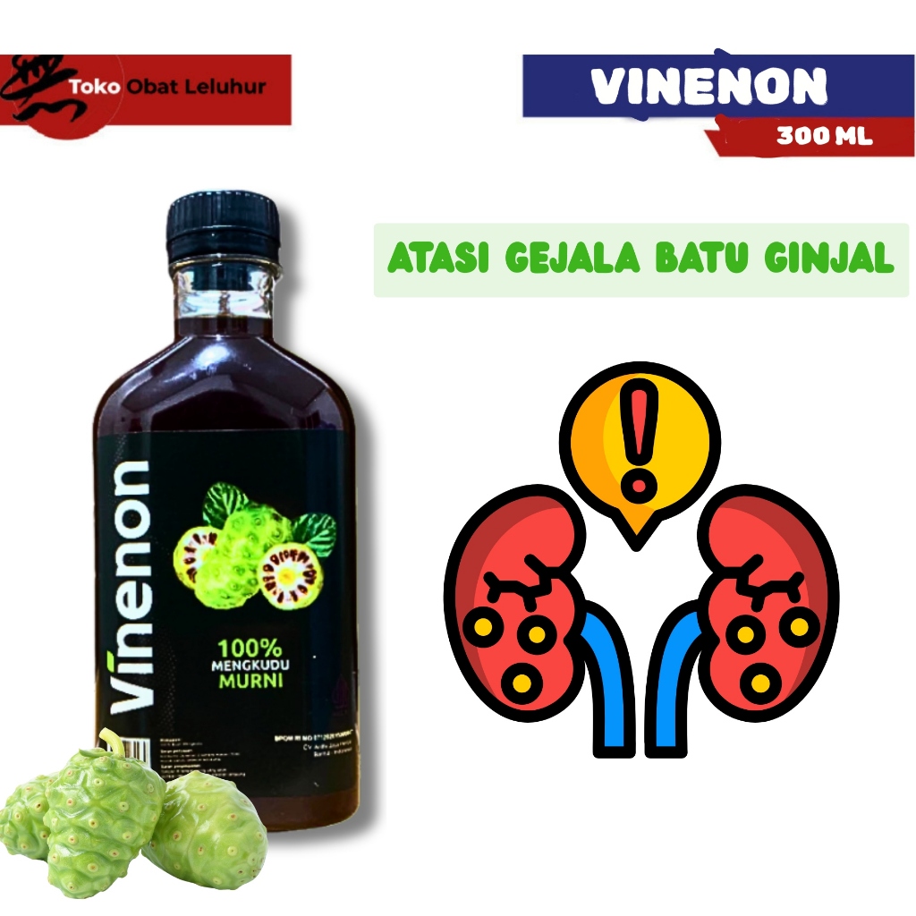 

Vinenon Cuka Mengkudu Ampuh Hancurkan Batu Ginjal Melancar purin Obat Asam Urat 300ml