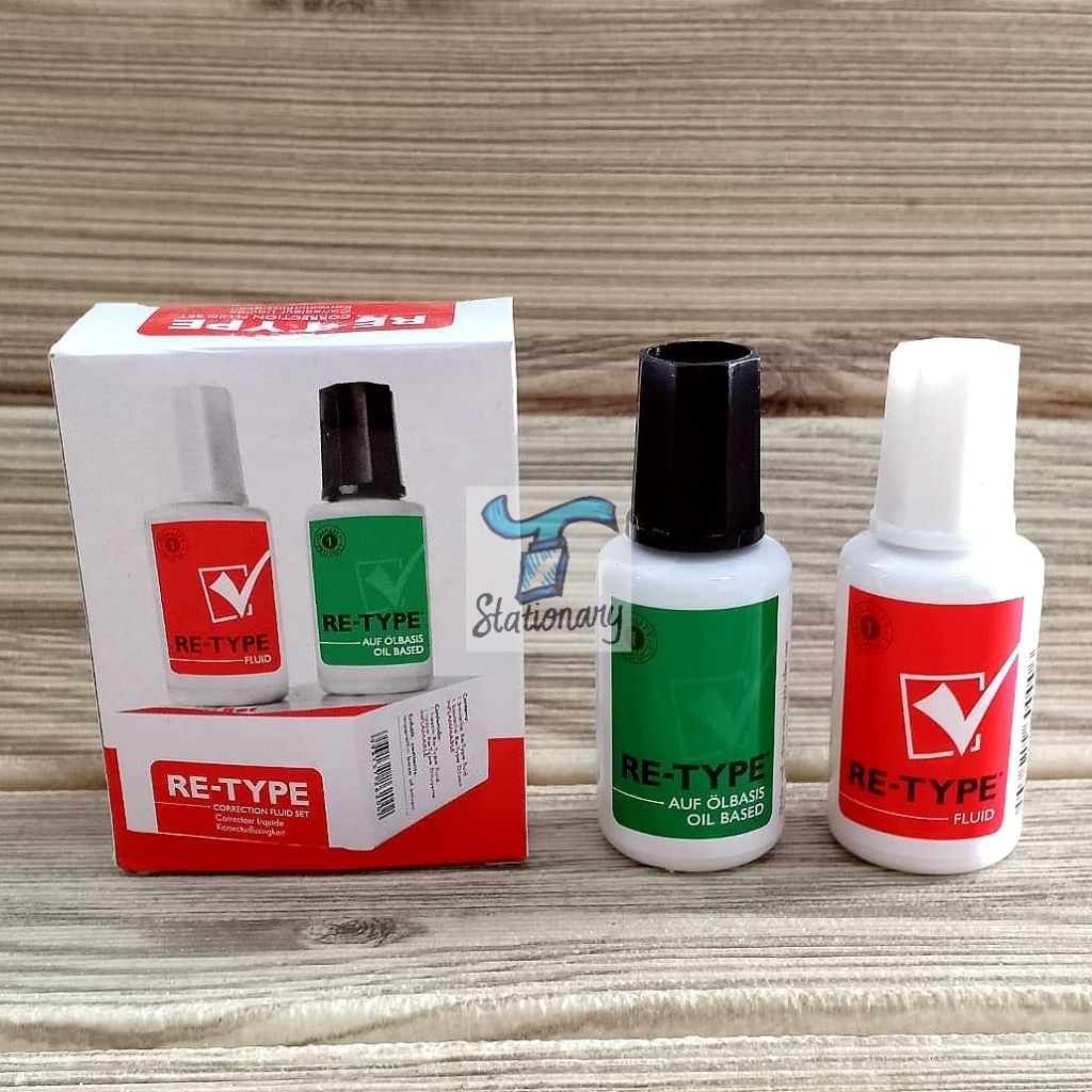 

RE-TYPE Correction Fluid Set / Tip Ex Kuas Cair / Correction Cair (MINIM PEMBELIAN 2 Set).