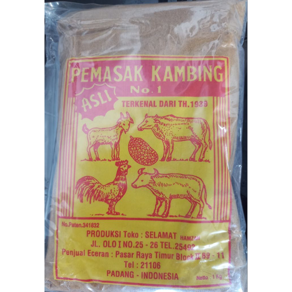 

Bumbu PEMASAK KAMBING 1 KG Asli No. 1 BARKAT H.Selamat Hamzah Padang Since 1939