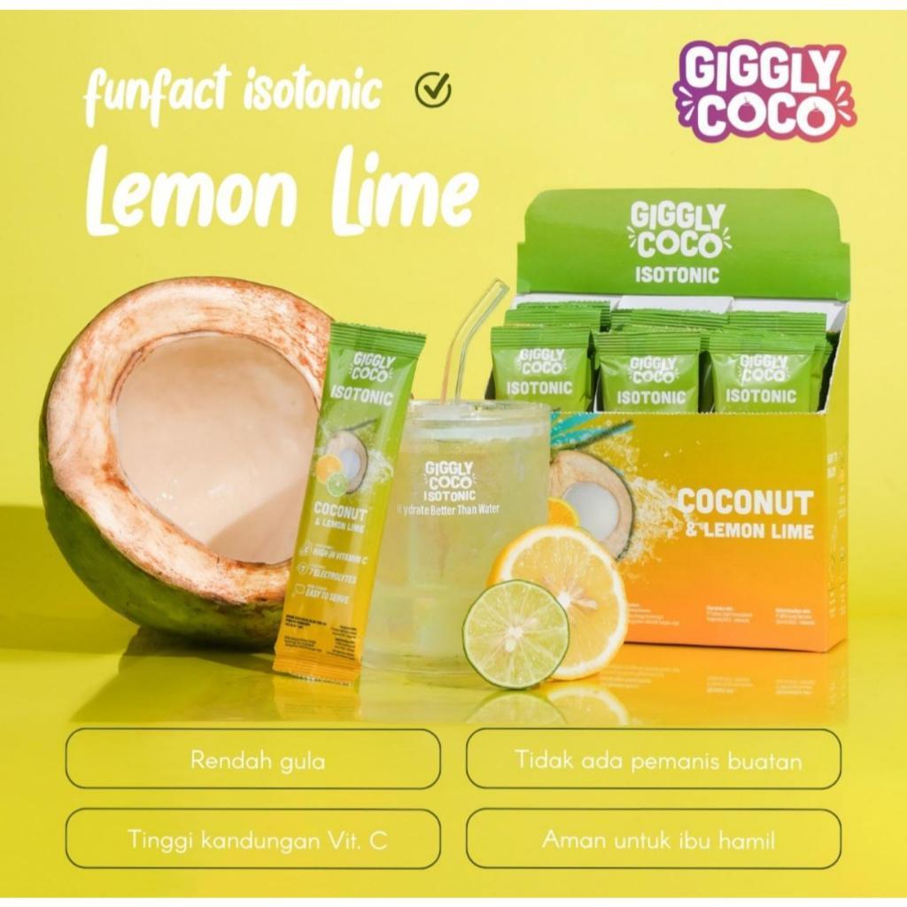 

[oddsolshop] pekanbaru/Giggly Coco Isotonic Coconut & Lemon Lime 11GR 15 Saset Bubuk Minum Energi