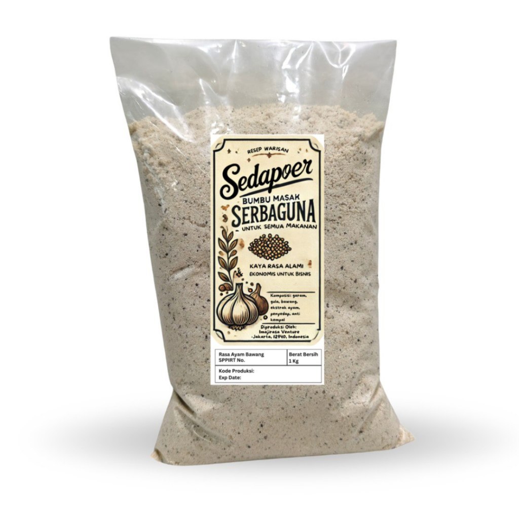 

SEDAPOER Kaldu Rempah Murni & Gluten Free & Vegetarian Vegan kemasan 1 kg | Premium Cooking Broth with Spices | Kaldu Masak Serbaguna