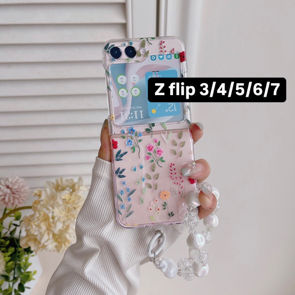 READY flower strap chain case samsung galaxy z flip 7 / z flip 6 / z flip 5 / z flip 4 / z flip 3 ca