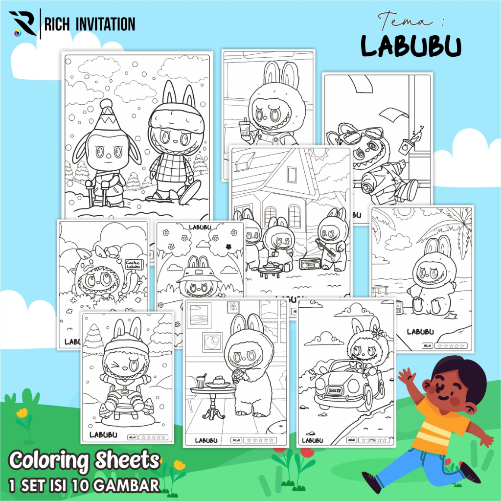 

(A4) KERTAS GAMBAR ANAK PAUD -LEMBAR MEWARNAI ANAK 1 SET 10 LEMBAR GAMBAR - COLORING SHEETS