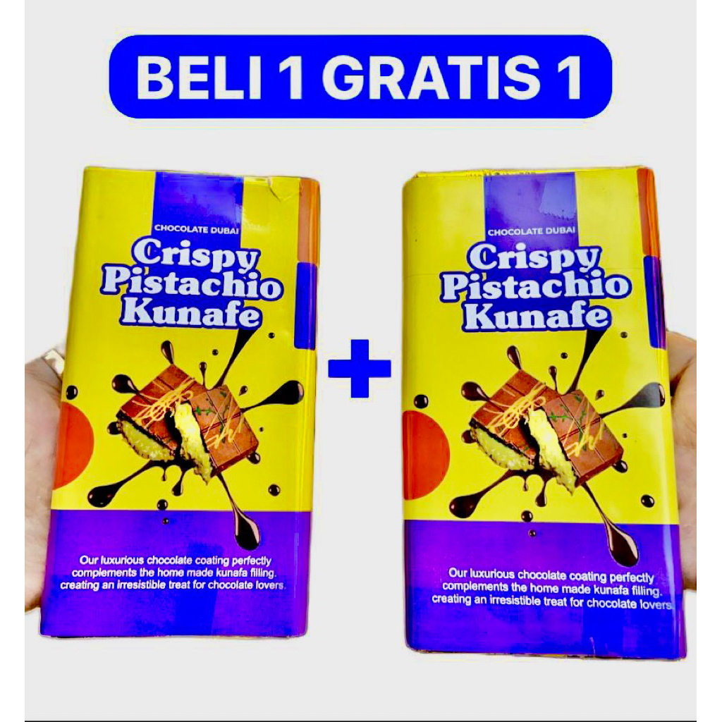 

PROMO!! COKLAT DUBAI BESAR KUNAFA PISTACHIO MILKY 250gr