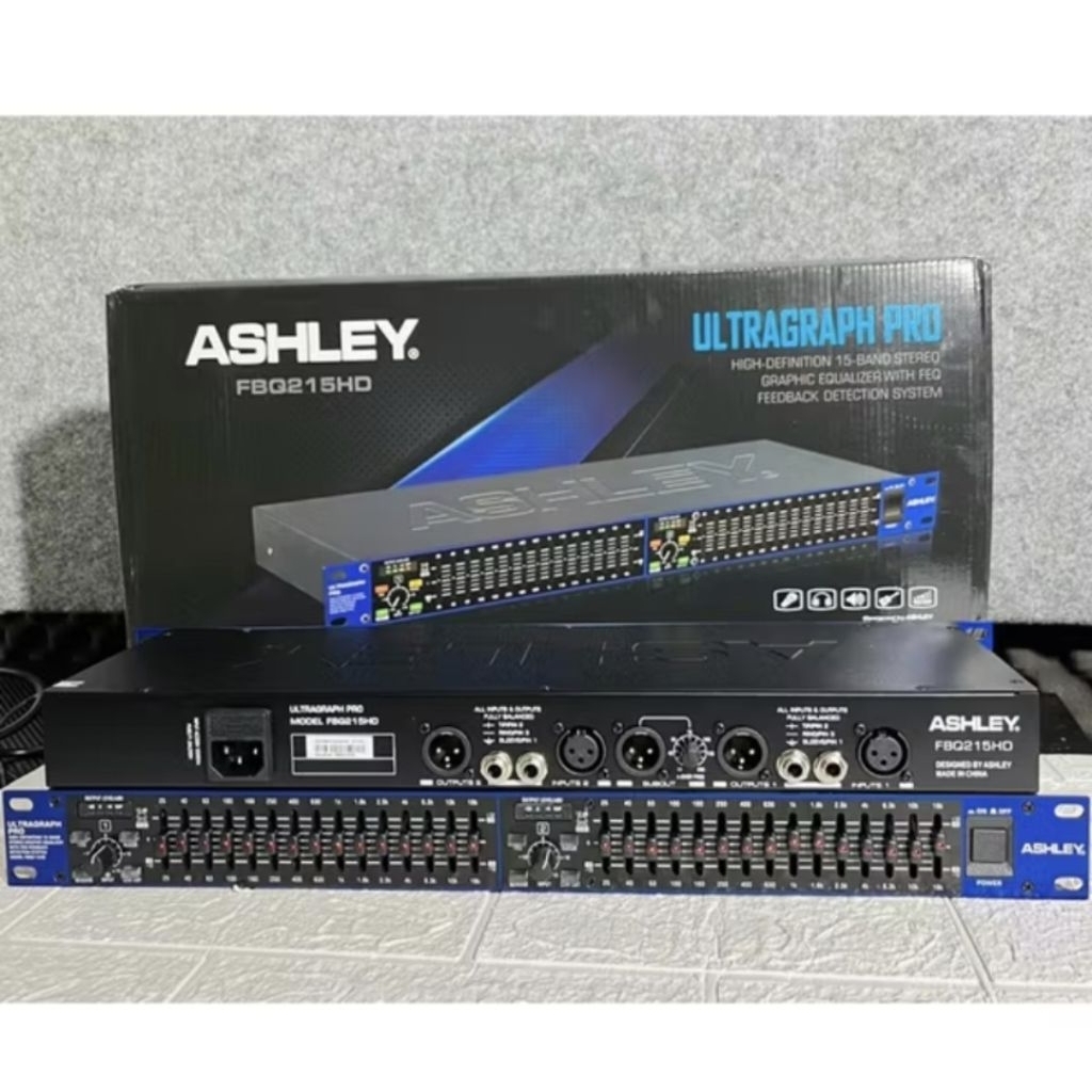 Equalizer ASHLEY FBQ215HD With Anti feedbackDetection Original Equalizer Ashley