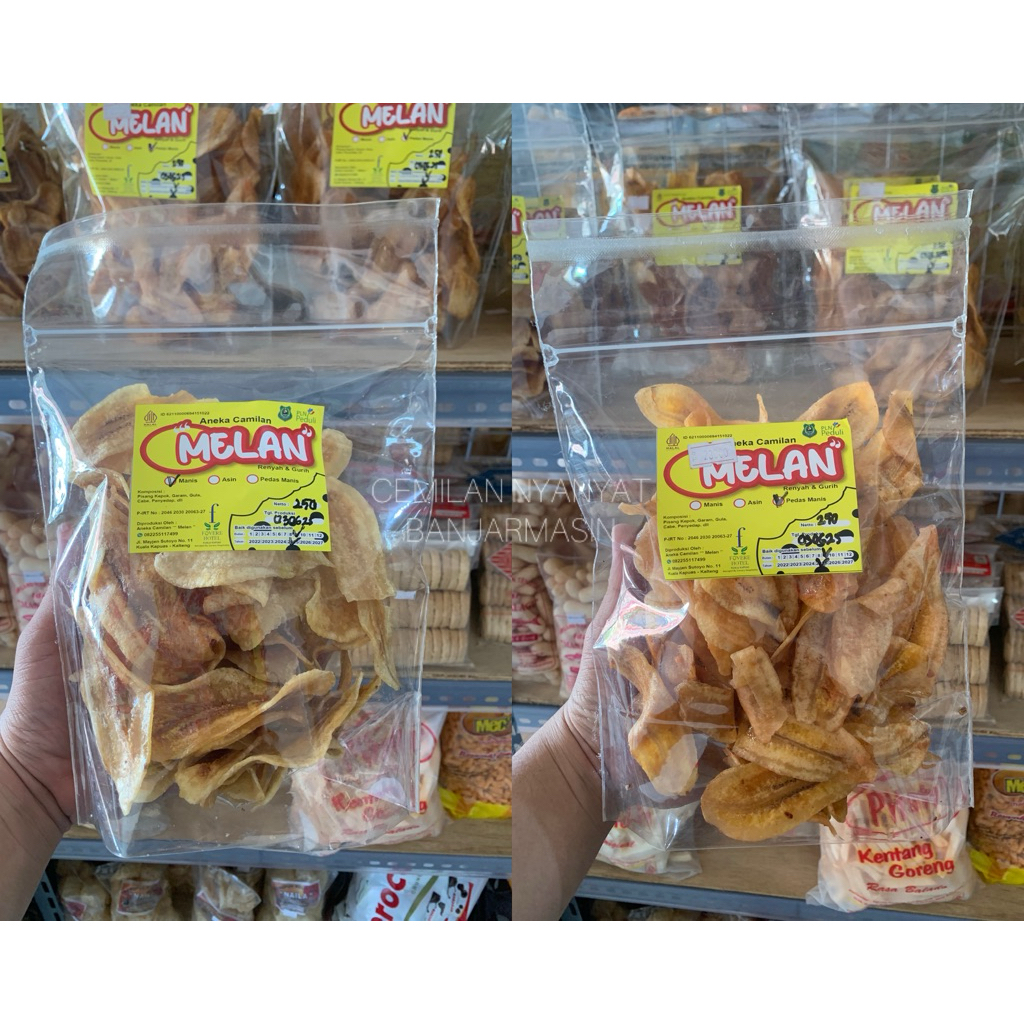 

Keripik Pisang Melan 250 Gram