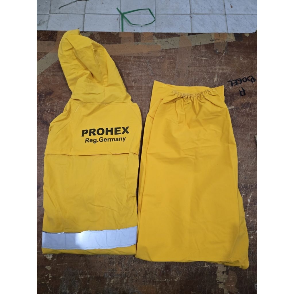 Prohex Jas Hujan Tebal Baju Celana / Jas Safety Proyek Tebal Scotlight Baju Celana Safety Kuning PRO