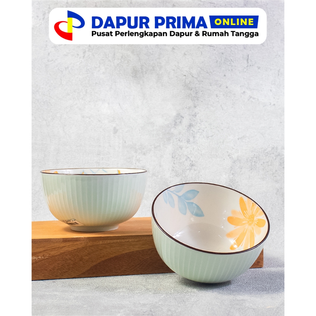 MANGKOK KERAMIK WINSTON MANGKOK STRIP 4.5' KEMBANG