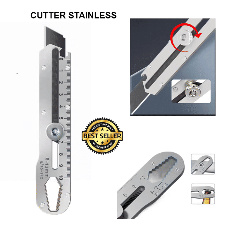 

AK8 PISAU CUTTER STAINLESS STEEL MULTI FINGSI + PENGGARIS