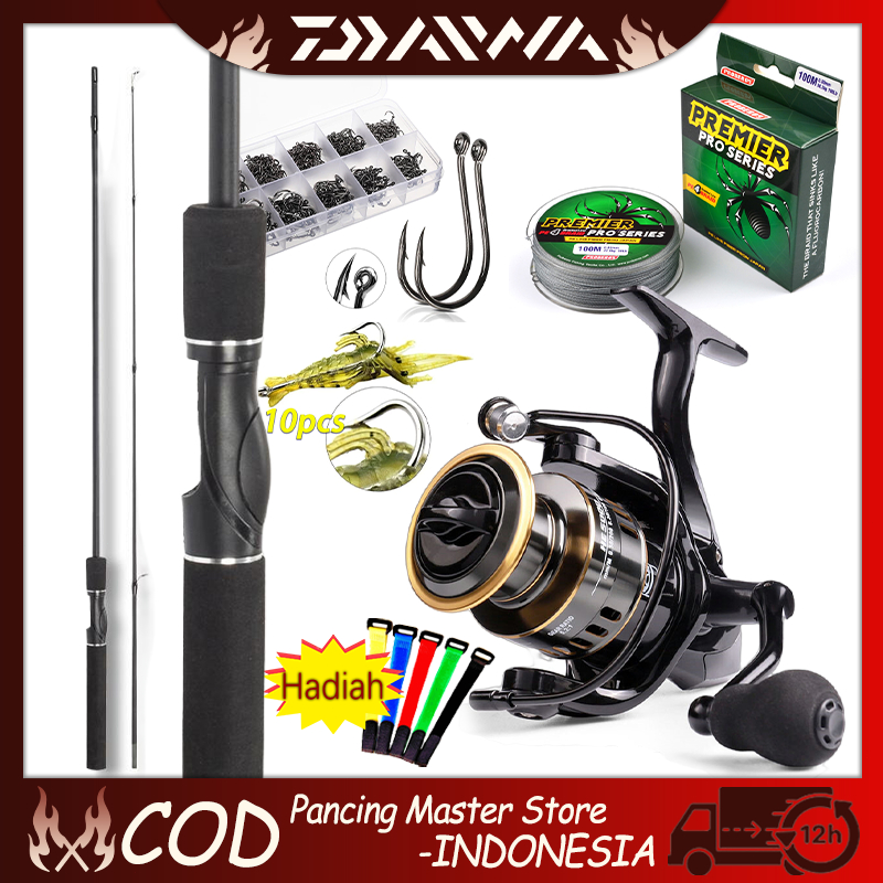 DAIWA Pancing Set 30Kg/ Reel Pancing Murah Kuat Power/ 1.65M/1.8M/2.1M/2.4M Joran Pancing Set Reel P