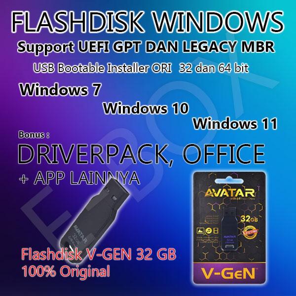 Flashdisk Installer Bootable Windows 7-10-11