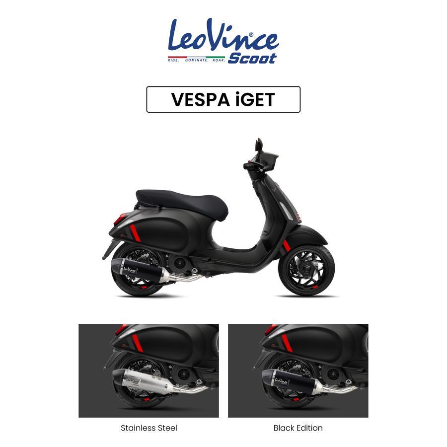 KNALPOT RACING MATIC LEOVINCE LV SCOOT FULLSYSTEM VESPA SPRINT GET WITH HEADER STAINLESS ORIGINAL