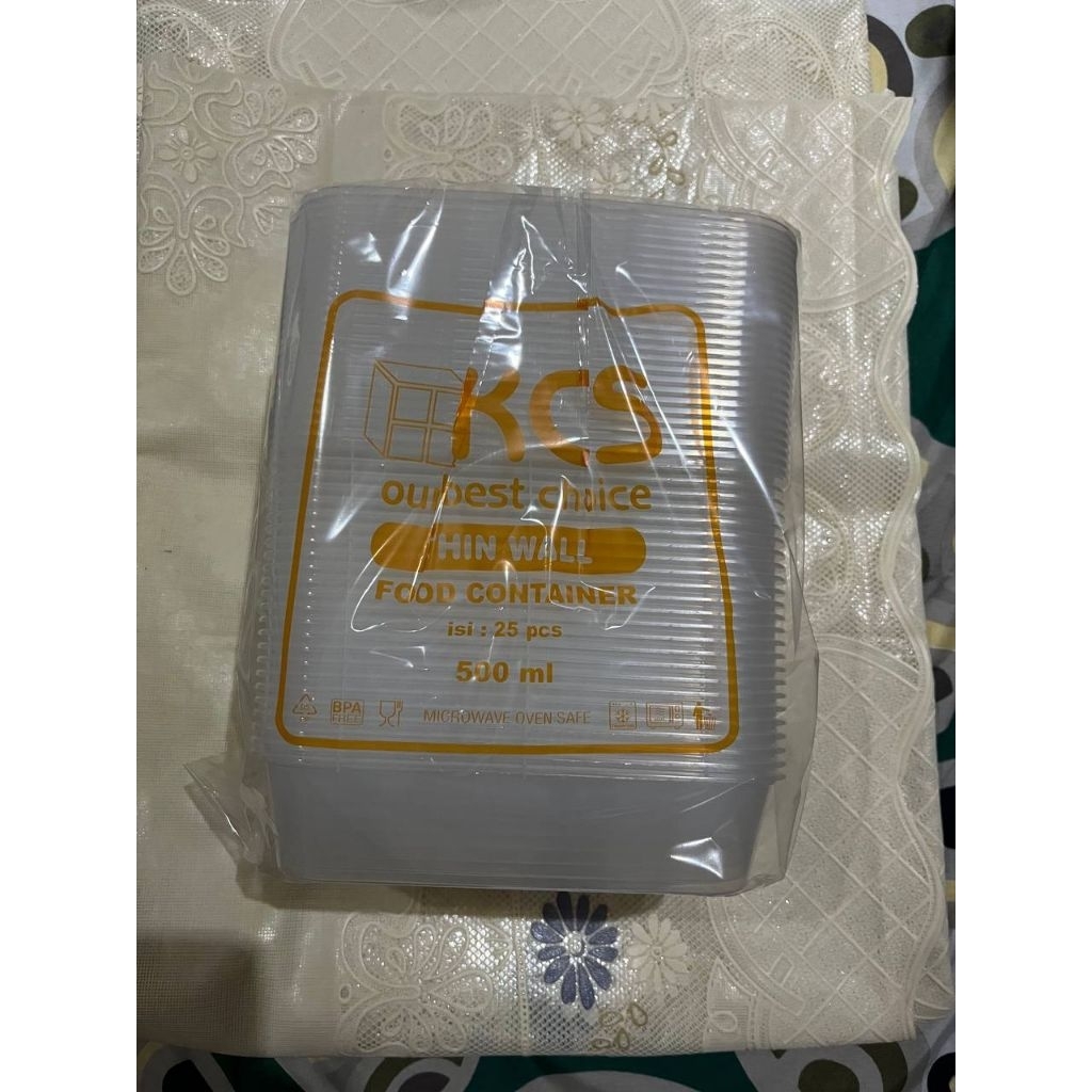 Thinwall persegi 500ml merek KCS