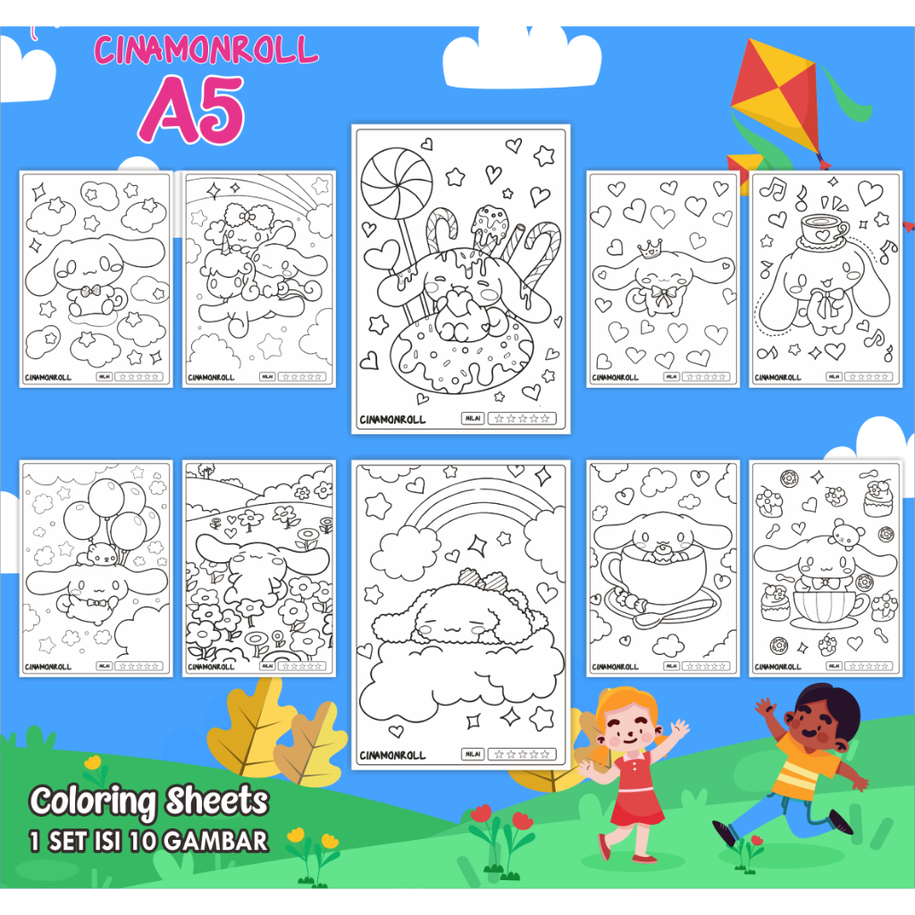 

Lembar Mewarnai Anak Coloring Sheet - Murah - Kertas Tebal - Gambar tajam - Ukuran A5 - Animasi Lucu