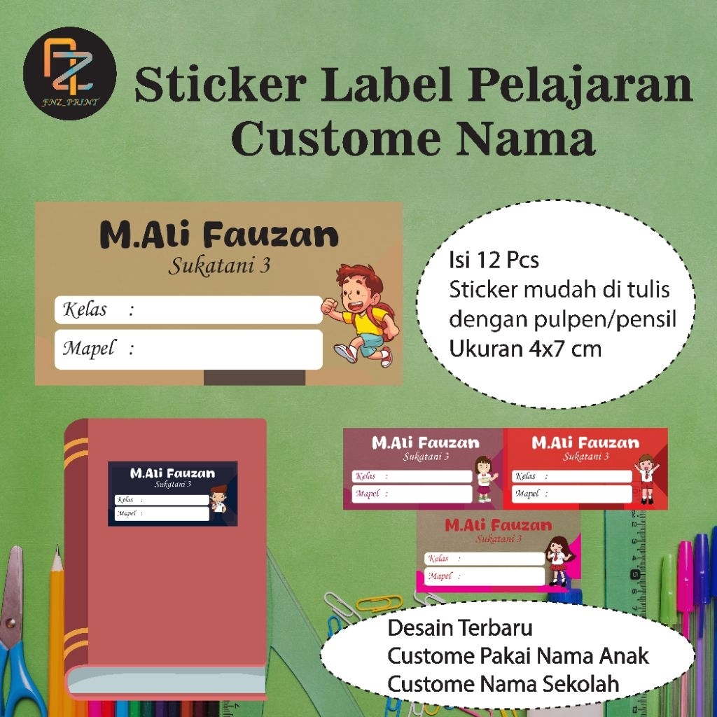 

Sticker Terbaru - Sticker Buku Pelajaran - Sticker Label Custom Nama