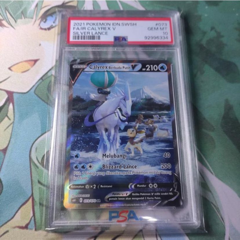 Kartu Pokemon ID Indonesia SWSH S6H Ice Rider Calyrex V SR AA PSA 10