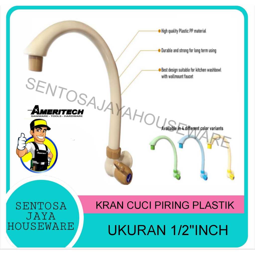 Kran cuci piring plastik / kran dapur angsa PVC murah bagus
