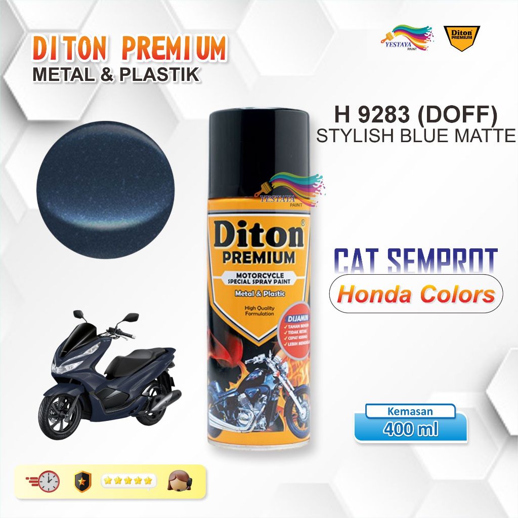 DITON PREMIUM HONDA COLOURS NO H9283 STYLISH BLUE MATTE CAT SEMPROT PYLOX PILOK