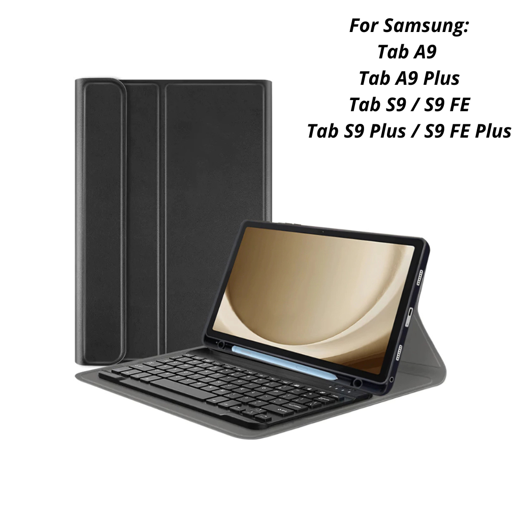 [ Samsung Galaxy Tab A9 / A9 Plus / S9 / S9 Fe / S9 Plus / S9 Fe Plus ] Case + Keyboard / Flip Case 