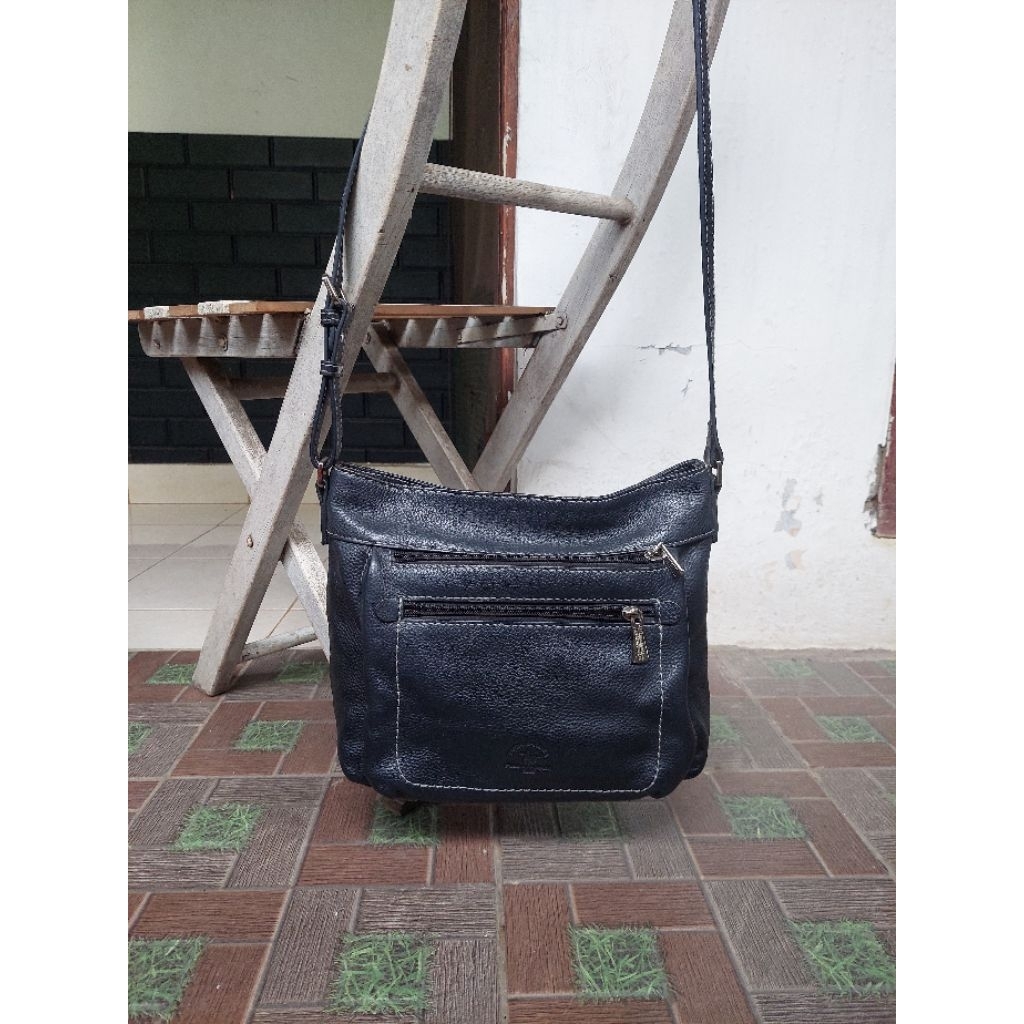 tas sling kulit asli polo santa barbara